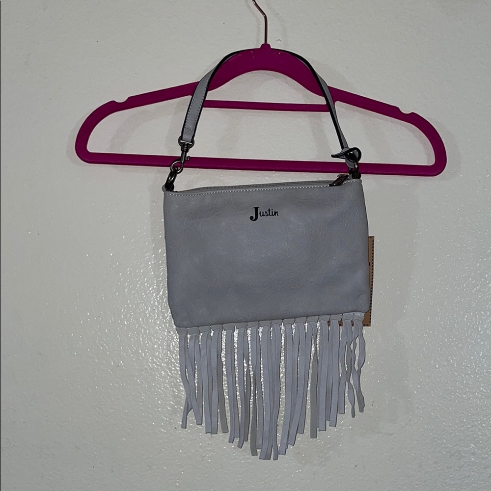 Justin Boots Gray Fringe Women's Bag
